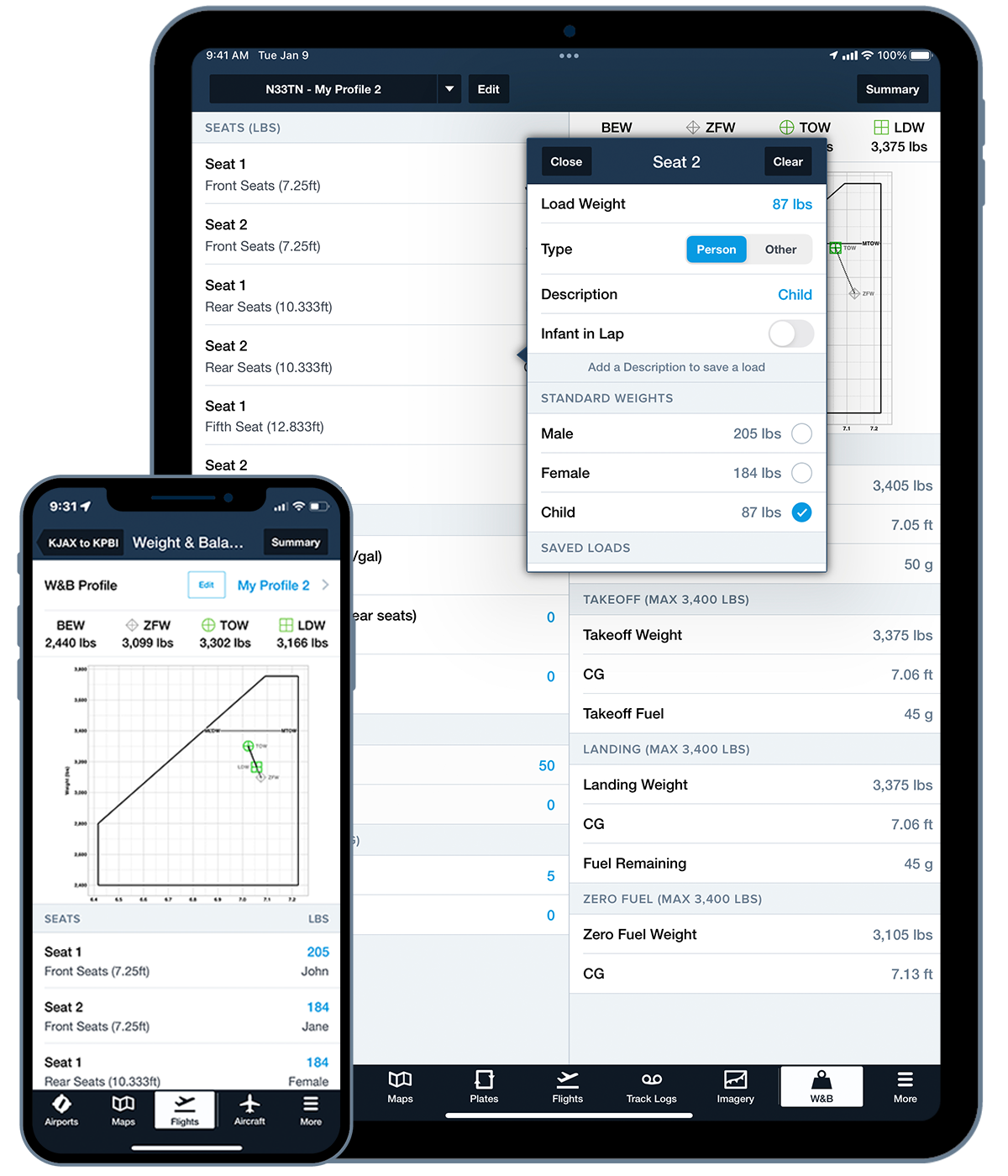 Garmin Pilot App Adds Graphical Weight and Balance